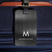 Monogram Black Grey Faux Metal Steel Styled Custom