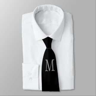 Monogram Black Grey Special Gift Beloved Ones Tie