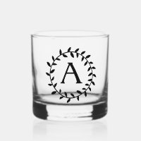 Monogram Black Initial Leaf Garland 4AJ