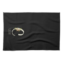 Monogram black Kitchen Towel Housewarmng gift
