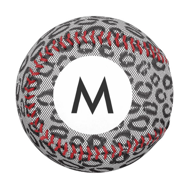 Monogram Black lace with leopard pattern Baseball (Front Left)