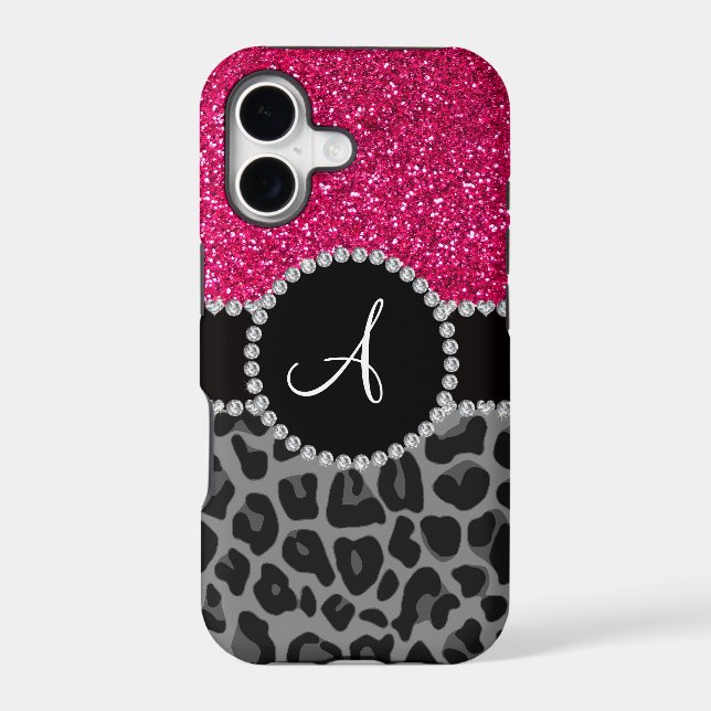 Monogram black leopard pink glitter (Back)