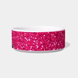 Monogram black leopard pink glitter bowl