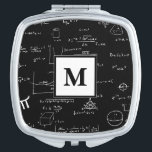 Monogram Black Mathematic Formulas Equations  Compact Mirror<br><div class="desc">This monogram compact mirror is perfect for anyone who loves math! The black finish is perfect for anyone who wants a sleek and stylish look. The mathematical formulas and equations on the mirror add a unique and stylish touch.</div>