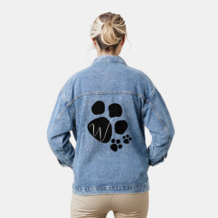 Monogram Black Paw Print Denim Jacket