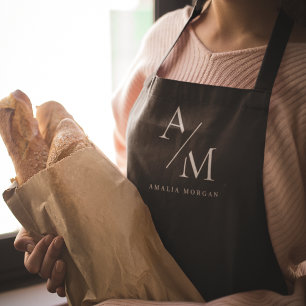 Monogram Black Personalised Apron