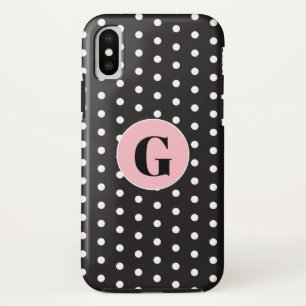 Monogram Black Polka Dots iPhone X Case