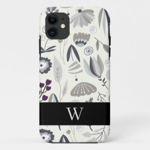 Monogram Black & White Abstract Shapes iPhone 11 Case