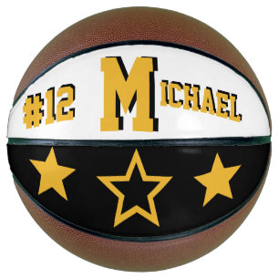 Monogram Black, White, and Gold Basketball