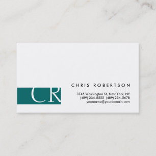 Monogram Black White Blue Green Business Card