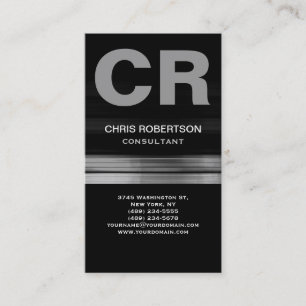 Monogram Black White Consultant Business Card