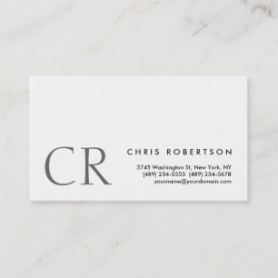 Monogram Black White Grey Business Card