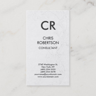 Monogram Black White Grey Pattern Business Card