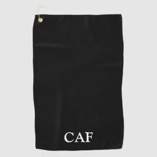 Monogram Black White Minimalist Modern Golf Towel