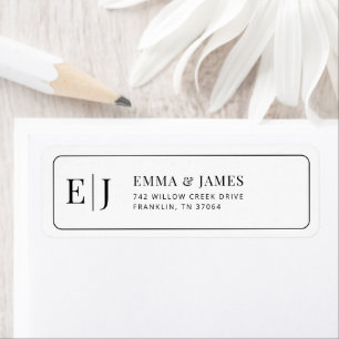 Monogram Black & White Minimalist Wedding