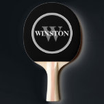 Monogram Black White Mod Simple for Him Ping Pong Paddle<br><div class="desc">Customize this monogrammed ping pong paddle with a name and monogram initial. Mod,  simple,  elegant and classic design. A great father's day gift,  birthday or Christmas present for him.</div>
