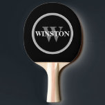 Monogram Black White Mod Simple for Him Ping Pong Paddle<br><div class="desc">Customize this monogrammed ping pong paddle with a name and monogram initial. Mod,  simple,  elegant and classic design. A great father's day gift,  birthday or Christmas present for him.</div>