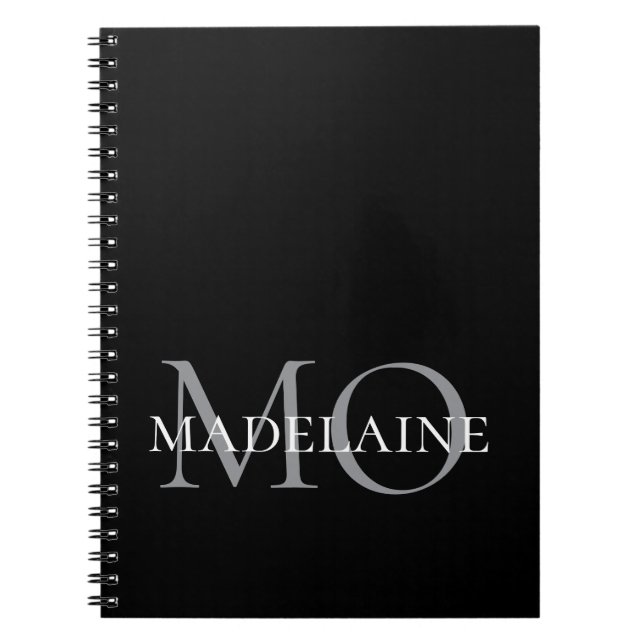  Monogram Black White Personal  Notebook (Front)