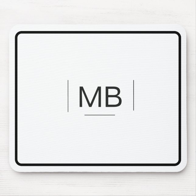  Monogram Black White Simple Professional  Mouse Mat (Front)