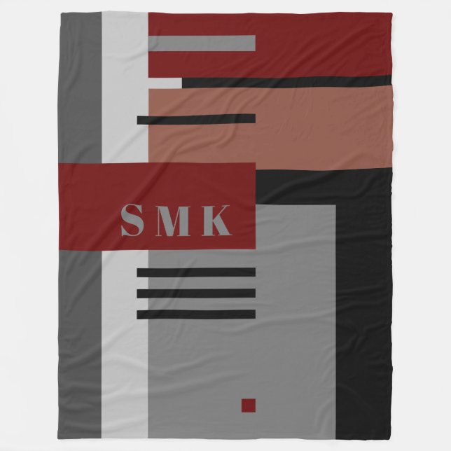 Monogram Blanket - Earth Tones - Geometric Pattern (Front)