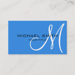 Monogram Bleu de France colour background Business Card