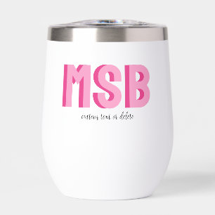 Monogram Block Shadow Initials Pink Custom Text