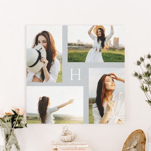 Monogram Blocks Editable Colour Photo Canvas Print
