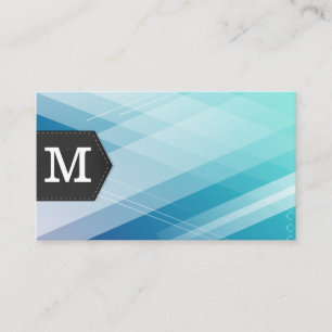 Monogram   Blue Abstract Background Business Card