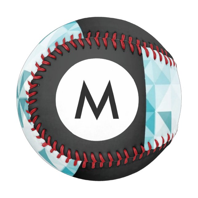 Monogram Blue Abstract Geometrical Background Baseball (Front Left)