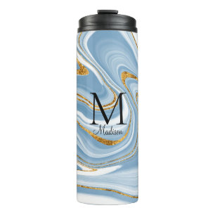 Monogram Blue Agate Thermal Tumbler