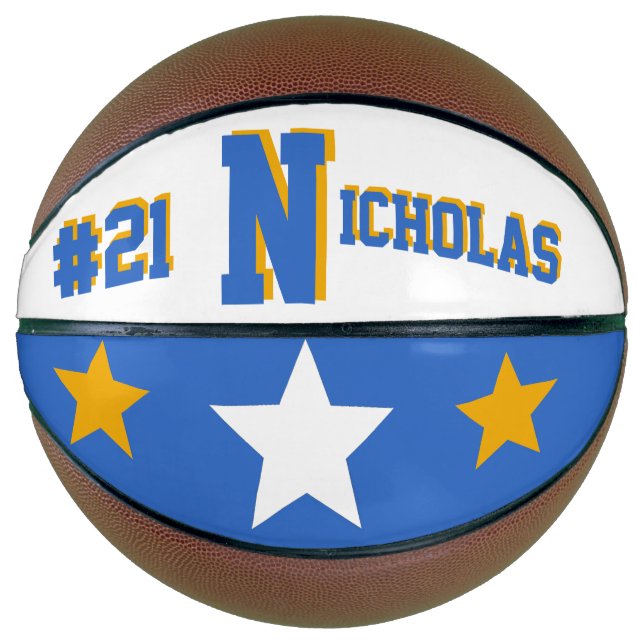 Monogram Blue and Gold Basketball (Front)