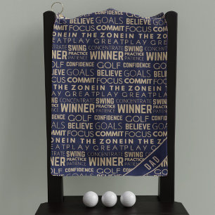 Monogram Blue and Gold Golfer Winner's Golf Towel