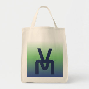 Monogram Blue and Green Gradient Tote Bag