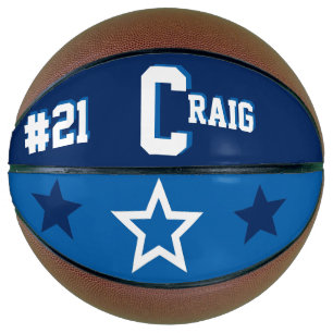 Monogram Blue and White Basketball