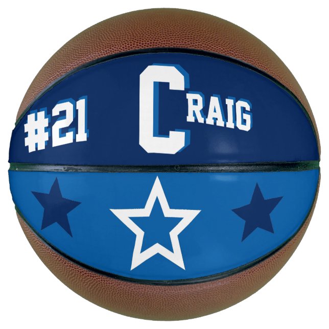 Monogram Blue and White Basketball (Front)