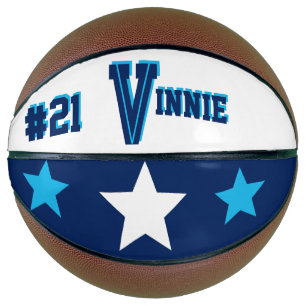 Monogram Blue and White Basketball