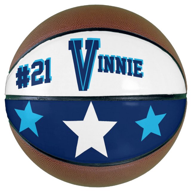 Monogram Blue and White Basketball (Front)