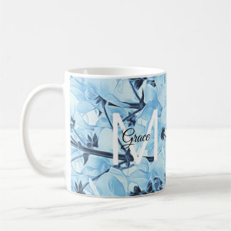 Monogram Blue And White  Coffee Mug