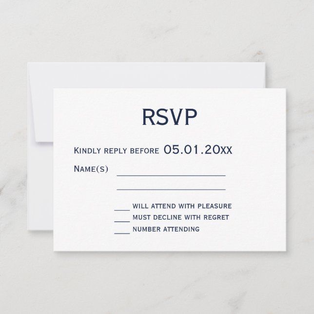 Monogram Blue And White Gay Wedding RSVP Cards (Front)