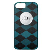 Monogram Blue Argyle, Golf Ball iPhone 7 Case