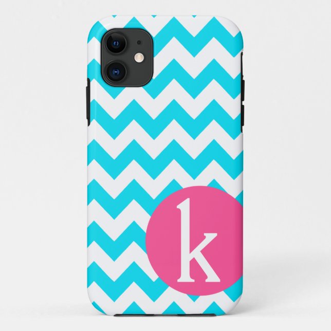 Monogram blue chevron iPhone case (Back)