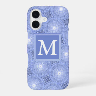Monogram blue circles pattern Case-Mate iPhone cas 16 Case