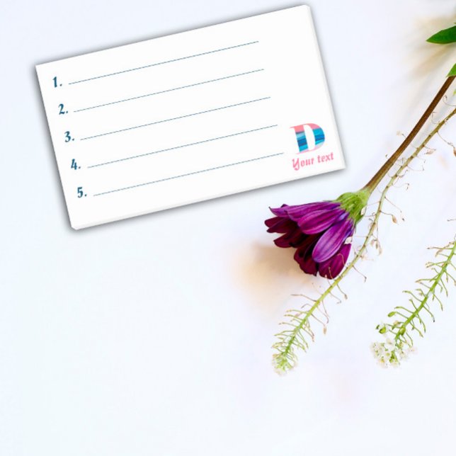 Monogram blue coral letter D notes (Creator Uploaded)