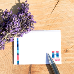 Monogram blue coral letter H notes