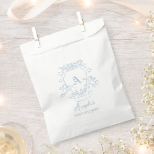 Monogram Blue Crest Baby Shower Favour Bags