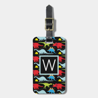 Monogram | Blue Dinosaurs Luggage Tag