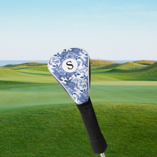 Monogram Blue Floral  Golf Head Cover
