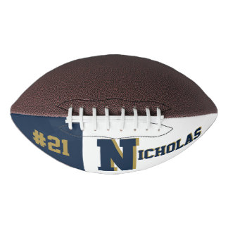 Monogram Blue & Gold American Football