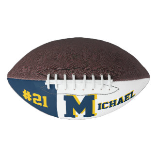 Monogram Blue & Gold American Football