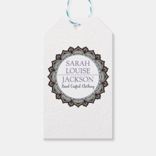 Monogram Blue Handmade Clothing Designer Tag